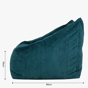 icon Morgan Corduroy Armchair Bean Bag and Pouffe Set Teal Green Giant Bean Bag Chair