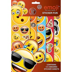 Emoji Sticker Sheet (Pack of 5) Yellow/Brown (One Size)