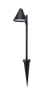 GoodHome Eriksson Matt Black LED Outdoor Stake light (D)120mm, Pack of 3