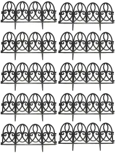 Set of 10 Plastic Lawn Edging Traditional Panels (56cm x 30cm)