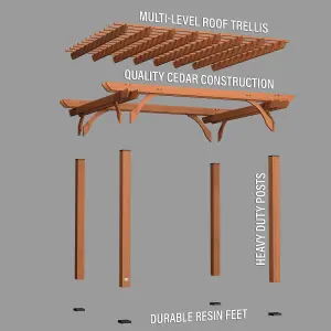 Backyard Discovery Cedar Wood Pergola  3.6m x 3m (12ft x 10ft)