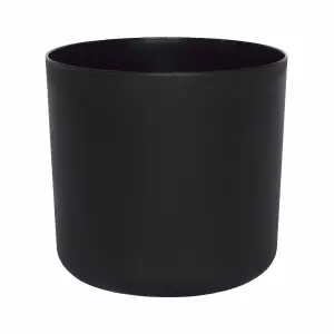 GoodHome Black Plastic Plant pot (Dia) 13.5cm, (H)12cm, 1.59L