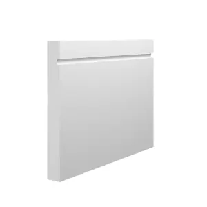 Skirting World Grooved 1 Square MDF Skirting Board - 120mm x 18mm x 4200mm, Primed, No Rebate