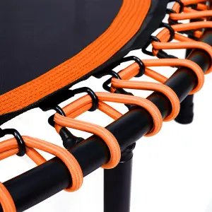 48in Bungee Cords Foldable Round Trampoline with Adjustable T-Handle Bar in Orange