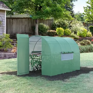 Outsunny 3 x 2M Walk-in Garden Polytunnel Greenhouse Galvanised Steel W/ Door