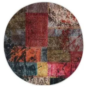 Berkfield Rug Washable Patchwork 120 cm Multicolour Anti Slip