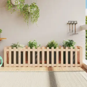 Berkfield Garden Raised Bed with Fence Design 200x50x50 cm Solid Wood Pine