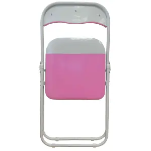 Harbour Housewares - Coloured Padded Folding Chair - Pink