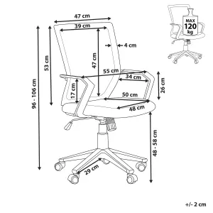 Beliani Minimalist Desk Chair Red RELIEF