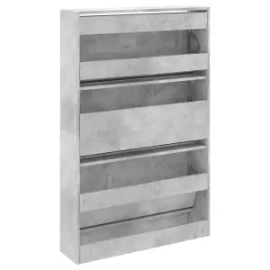 Berkfield Shoe Cabinet Concrete Grey 80x21x125.5 cm Engineered Wood