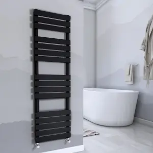 Nes Home 1600 X 500 mm Matte Black Flat Panel Towel Radiator