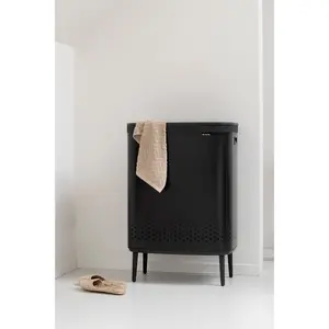 Brabantia Bo Hi 2 x 45 Litre Laundry Bin Matt Black