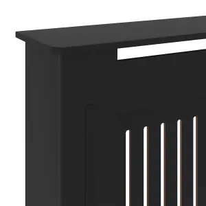 Berkfield MDF Radiator Cover Black 205 cm