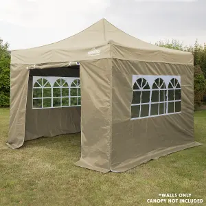 Dellonda Premium Side Walls Doors Windows For Gazebo Marquee Fits 2 x 2m - Beige