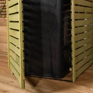 68cm x 1.2m Wooden Outdoor Garden Single Wheelie Bin Store Storage