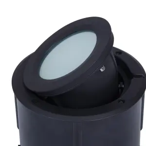 GoodHome Dodson Matt Black Integrated LED Outdoor Modern Ground light (D)180mm