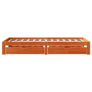 Berkfield Bed Frame with Drawers without Mattress Wax Brown 90x200 cm