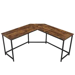 Myra L-Shape Desk Rustic Brown