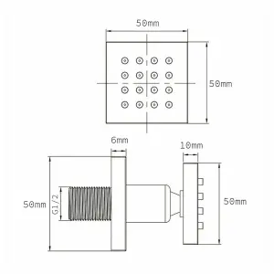 Oliver Concealed Thermostatic Shower Mixer ABS Head Slider Rail & Massage Jets