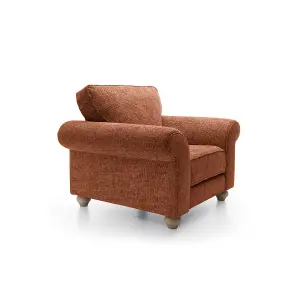 Ingrid Collection Armchair in Burnt Orange