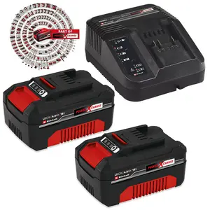 Einhell 18v Power X-Change PXC Starter Kit - 2x 4.0Ah Battery + 3ah Fast Charger