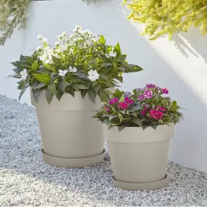 Verve Nurgul Matt Peyote Polypropylene Plant pot (Dia) 40cm, (H)35.4cm, 29L