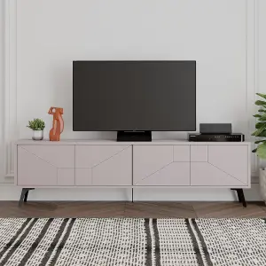 Decortie Dune Modern TV Unit Multimedia Centre with Storage Stylish TV Cabinet 65" TVs Mocha Grey 180cm