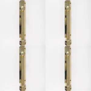 4 PACK - Surface Mounted Flat Sliding Door Bolt Lock 202mm x 36mm Polished Brass