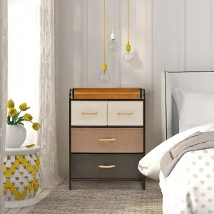 Costway Chest of Drawer with 4 Foldable Drawers Storage Tower