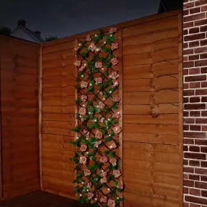 Gardenwize Solar Pink Flower 100 LED Trellis