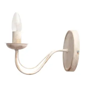 Luminosa Malbo Candle Wall Lamp White, Gold 26cm