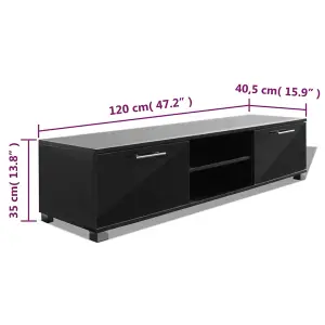 Berkfield TV Cabinet High-Gloss Black 120x40.3x34.7 cm