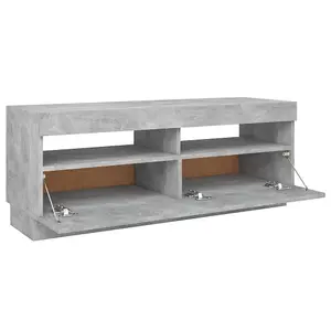 Berkfield TV Cabinet with LED Lights Concrete Grey 100x35x40 cm