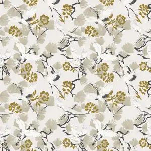 furn. Demoiselle Natural Beige Botanical Printed Wallpaper Sample