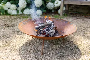 Primrose Corten Steel Fire Pit & Water Bowl 100cm Diameter