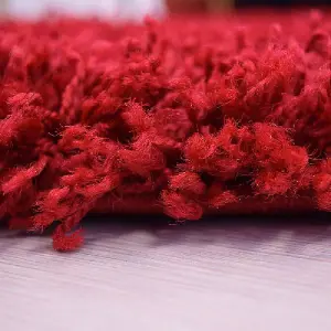 Red Thick Shaggy Rug - California - 300x400cm (9'9"x13'2")