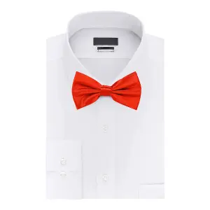 Red Satin Polyester Bow Tie for Casual & Formal Wear, Wedding Party Accessory