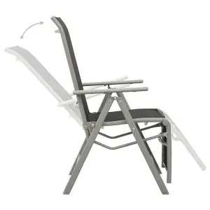 Berkfield Reclining Garden Chairs 2 pcs Textilene and Aluminium Silver