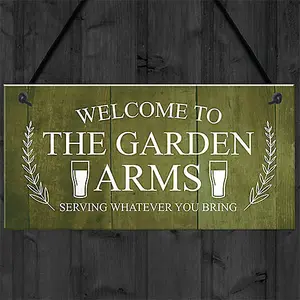 Red Ocean Funny Bar Sign For Garden THE GARDEN ARMS Pub Bar Wall Decor Garden Signs And Plaques