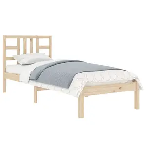 Berkfield Bed Frame Solid Wood 75x190 cm 2FT6 Small Single