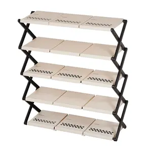 White 5-Tier Foldable Shoe Rack for Home and Dorm