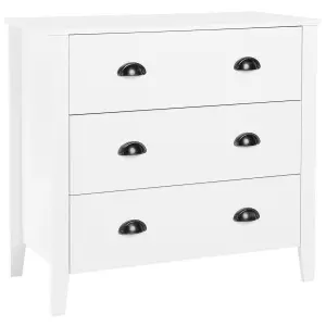 Beliani Traditional 3 Drawer Chest White DONOVAN