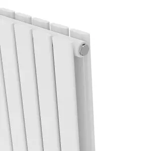 Rinse Bathrooms Vertical Radiators 1600x408mm Flat Panel Column Designer Radiator White Double Radiators Central Heating