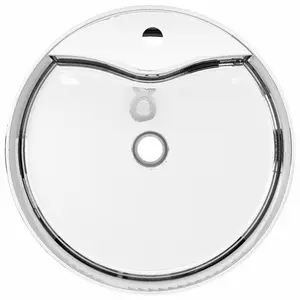 Belfry Bathroom Cavan Ceramic Round Sink with Overflow Silver / 15.5cm H x 46.5cm W x 46.5cm D