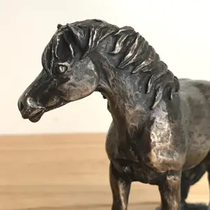 Shetland Pony horse figurine in solid cold cast bronze designed by Harriet Glen