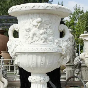 Giant Greek Design Stone cast Vase Urn Planter with Handles