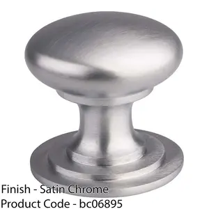 Victorian Tiered Door Knob - 32mm Satin Chrome Cabinet Pull Handle Round Rose