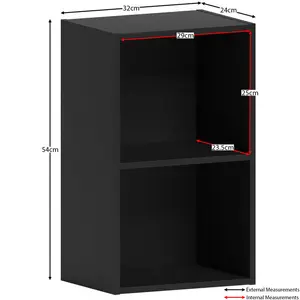 Gerardi Standard Bookcase Black / 54 cm H x 32 cm W