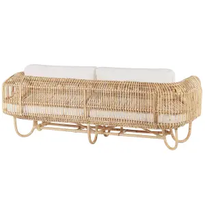 Garden Sofa DOLCEDO Rattan Beige 2 Seater