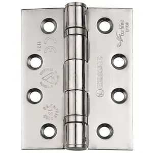 PAIR 13 Ball Bearing Radius Door Hinge - 102 x 76mm Satin Stainless Steel